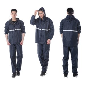 Imperméable réfléchissant double couche personnalisé avec capuche et pantalon, imperméable Oxford épais pour adulte, vêtements de <span class=keywords><strong>pluie</strong></span> séparés pour l'extérieur - Product Image 6