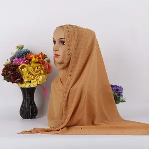 Nuevo Hijab multicolor arrugado niños musulmanes Hijab venta al por mayor 6 colores diferentes diseño Cabeza bufanda chica señoras mujer niños Hijabs