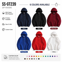 Sweat à capuche zippé personnalisé avec logo, coupe décontractée, en mélange de coton épais, vierge, pour hommes, marque privée, vente en gros