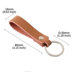 Hot Sale Fashion Small Gift Custom Delicate <strong>Ring</strong> Holder Simple Keyring Pu Leather Black <strong>Key</strong> <strong>Chain</strong> - Product Image 3