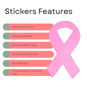 Pegatinas de Concienciación con Cinta Rosa, Etiquetas Autoadhesivas BOPP para Actividades Promocionales - Product Image 2