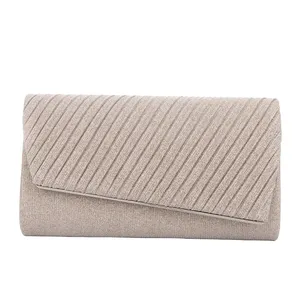 China Supplier Price Cheap Ruched Design Flap Shape Evening Bag Fashion Party High Quality Luxury Ladies Clutch Evening Bag