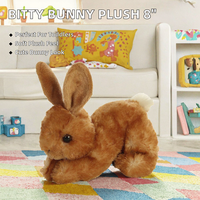 Aurora Adorable Mini Flopsie Bitty Bunny Lapin en peluche - Compagnon intemporel et ludique - Marron 8 pouces