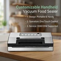 Scelleuse sous vide portable manuelle pour aliments avec double scellage, chauffage en aluminium, compte à rebours LED, coupe-ruban et support de rouleau – Fourniture directe usine