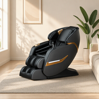 Fauteuil de massage Shiatsu 5D de luxe à gravité zéro, inclinable, avec revêtement en cuir, style moderne, pliable, portable, noir, intelligent