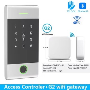 Porta Access Control System Impressão digital Senha 125Khz 13.56MHz TTLock Wifi 2.4G Leitores de Cartão Rfid Access Controller - Product Image 2