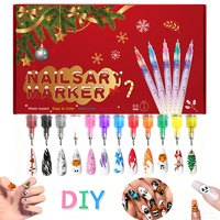 Stylo à ongles acrylique japonais 0,5 mm, 12 pièces, usage quotidien, pour peinture d'ongles DIY Halloween, effaçable, séchage rapide, stylo crochet, cadeau de Noël