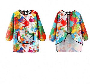 Kit tablier de protection réutilisable en coton imperméable à manches longues pour enfants, idéal pour l'art et les repas en maternelle - Product Image 3