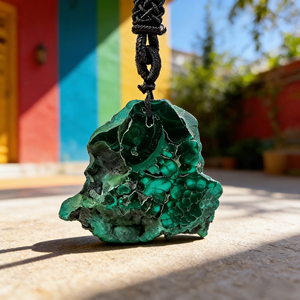 Wholesale High Quality Malachite <b>Raw</b> Stone Pendant Irregular Green <b>Crystal</b> Necklace for Home Decor & Gifts - Product Image 2