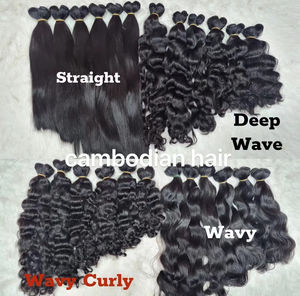 Estensioni di Capelli Vergini Vietnamiti Grezzi in Bulk, <span class=keywords><strong>100</strong></span> Grammi, Colore Naturale, Lusso all'Ingrosso, Lisci e Ricci - Product Image 6