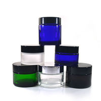 Pots en verre bleu de qualité supérieure 20g/30g/50g/100g, étanches et hermétiques, pour cosmétiques, soins de la peau, pots de rangement élégants et durables