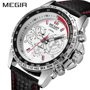 <span class=keywords><strong>Orologi</strong></span> al Quarzo <span class=keywords><strong>Sportivi</strong></span> da Uomo Megir 1010, Reloj Montres Homme, <span class=keywords><strong>Orologi</strong></span> di Lusso da Uomo con Cinturino in Pelle, Moda Business - Product Image 3