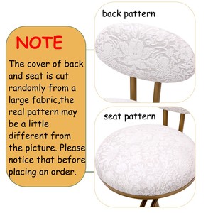 Modern Home <b>Bar</b> <b>Stools</b> Set of <b>2</b> S-shaped Gold Backrest Floral Print Upholstered Counter Height Kitchen Island Dining <b>Stool</b> - Product Image 3