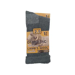 Calcetines de lana de cordero Merino para diabéticos de alta calidad Comodidad suave y calidez Personalizar tamaño y embalaje