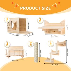 Muebles <span class=keywords><strong>para</strong></span> Gatos Montados en la Pared, Estantes <span class=keywords><strong>para</strong></span> Gatos <span class=keywords><strong>para</strong></span> Escalar en la Pared, Hamaca Colgante <span class=keywords><strong>para</strong></span> Gatos, Gimnasio <span class=keywords><strong>para</strong></span> Gatos - Product Image 2