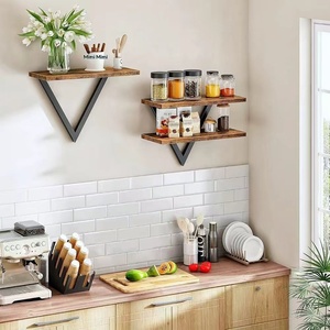 Yeni Masif Ahşap Üçgen Şekilli Modern Üç Katmanlı Ayarlanabilir Asılı Yüzer Duvara Monte Yatak Odası Depolama Rafı Genişletme Civatası - Product Image 4