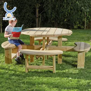 XIHA Vorschul möbel Schule Kinder Montessori Kindergarten Gartenmöbel Outdoor Runde Holz Picknick bank