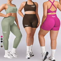 Ensemble de vêtements de sport pour femmes, taille 3XL, soutien-gorge de sport à dos croisé, short de course, ensemble de yoga 2 pièces, vêtements de fitness