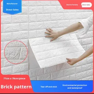 3D stéréo PVC étanche à l'humidité auto-adhésif motif géométrique moderne NAYA mur <span class=keywords><strong>papier</strong></span> <span class=keywords><strong>peint</strong></span> anti-collision pour la vie - Product Image 3