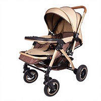 Chariot pour enfants à quatre roues pliable à deux sens, léger en métal, pour les enfants de 0 à 3 ans, assis ou couché