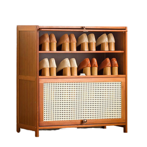 Zapatero <span class=keywords><strong>estrecho</strong></span> con estantes ajustables Adecuado <span class=keywords><strong>para</strong></span> pasillos y salas de estar Zapatero de estilo natural con cajones de almacenamiento - Product Image 1