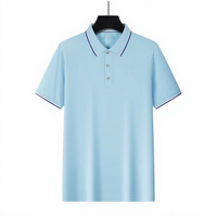 Kaos Polo Golf Pria Bordir Logo Custom Campuran Polyester Rayon Cepat Kering Anti Kusut Lengan Pendek OEM Grosir Partai Besar