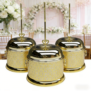 Luxuriöser 8L Goldener Chafing Dish aus Edelstahl mit Verstellbaren Gestellen für Hochzeiten und Partys, Speisenwärmer für Buffets, Hängender Chafing Dish - Product Image 3