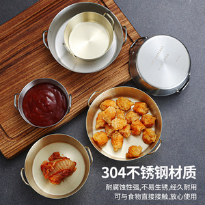 304 Stainless Steel Double-Eared Flat Bottom Bowl Dishwasher Safe For Hotel Party Use - Product Image 3