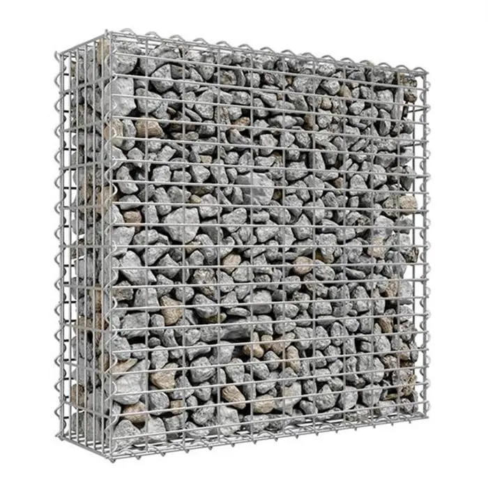 Panier de gabions brasés en métal, boîte en pierre pour contenir le mur