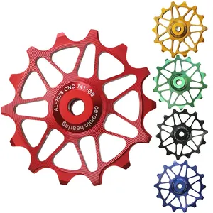 Toptan Hafif 12T 14T Alüminyum Alaşımlı Jockey Tekerlek Seramik Kasnaklı Arka Aktarıcı MTB ve Yol Bisikleti Freni için - Product Image 1