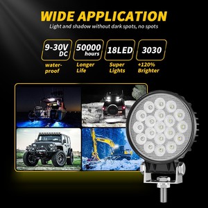 Yosovlamp lampu kerja <span class=keywords><strong>LED</strong></span> mobil <span class=keywords><strong>19W</strong></span>, lampu sorot kendaraan teknik 2000LM lampu kerja truk 4 inci