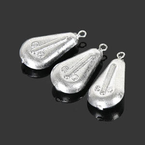 Plomb de pêche en forme de larme 30g durable avec anneau de suspension pour équipement de pêche - Product Image 1