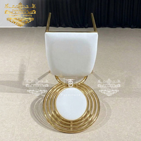 Chaise empilable pour salle à manger, cadre en acier inoxydable doré, pour événements, mariages et fêtes