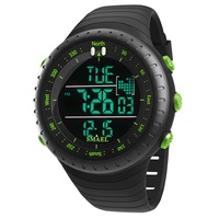 Jam Tangan Digital LED Pria SMAEL 1237 5ATM Tahan Air Bercahaya Alarm Stopwatch Kronograf Diver Olahraga Baru