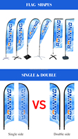 Drapeau de plage personnalisé en forme de voile, avec mât flexible en fibre de verre, portable pour les terrains de golf, les concessionnaires automobiles, les restaurants, les patios