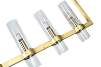Lustre suspendu rectangulaire moderne de luxe personnalisé, réglable en hauteur, en cuivre et verre, pour la maison et le bureau