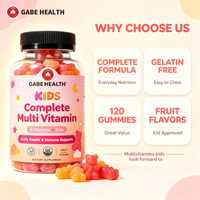 Groothandel Kinder Multivitamine Gummies 120 stuks B-complex Zink Voeding Groei Immuniteit Gelatinevrij Fruit smaak voor Kinderen OEM