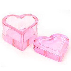 Tazón para Polvo Acrílico en Forma de Corazón con Tapa, de Cristal Transparente, para Salón de Uñas y Manicura - Product Image 2