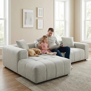Sofá Moderno Comprimido y Empacado al Vacío para <span class=keywords><strong>Muebles</strong></span> de Sala, Sofá Modular de Lujo en Tela con Forma de L, Juego de Sofá Esquinero - Product Image 2