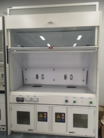 Baîte de protection anti-fumée en acier avec panneau de commande anglais EN 14175, prise 110V et évier, pour laboratoire de synthèse chimique, laboratoire de chimie organique.
