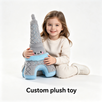 Jouet en peluche en forme de tour au design populaire, personnalisé, cadeau souvenir de voyage, jouet en peluche doux en forme de tour, jouet en peluche de dessin animé en forme de tour