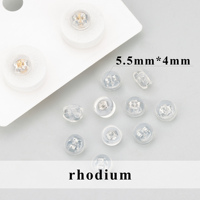 Accessoires de bijouterie MF61, plaqué or rhodié 18 carats, sans nickel, cuivre, caoutchouc, bouchons d'oreille, composants pour la fabrication de boucles d'oreilles, 10 pièces/lot