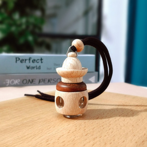 Tower Wooden Cap Hanging <b>Car</b> Perfume Bottle Empty Glass Essential Oil Diffuser <b>Car</b> Air Freshener Pendant <b>Ornament</b> - Product Image 1