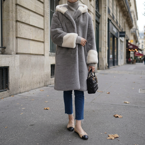 16943-KS Luxurious Faux Mink Overcoat and <b>Waistcoat</b> Accessory Made of High Quality Faux Fur Made in Korea - Product Image 2