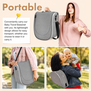 Borsa Lettino da Viaggio Pieghevole alla Moda, Borsa a Tracolla Portatile da Donna con Ampio Spazio di Stoccaggio, Culla Portatile per Neonati - Product Image 5