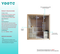 YEETE Sauna en cèdre canadien avec éclairage LED ciel étoilé et finitions dorées, fournitures de spa de qualité supérieure, stock en gros, vente mondiale, centre de bien-être
