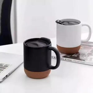 Mug en céramique de porcelaine fine avec logo personnalisé et design coloré, base en liège, finition mate, compatible micro-ondes et lave-vaisselle, idéal pour les cadeaux - Product Image 2