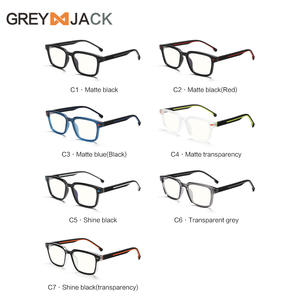 Lunettes de vue carrées grises pour hommes, monture intégrale TR, protection anti-lumière bleue avec charnières à ressort - Product Image 2