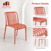 Chaise de salle à manger moderne en plastique, empilable, résistante aux intempéries, pour extérieur, jardin, balcon, café, restaurant - Vente en gros usine