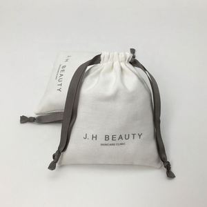 Eco Friendly White Canvas Reusable Bags Cosmetic Dust <b>Drawstring</b> <b>Pouch</b> - Product Image 2